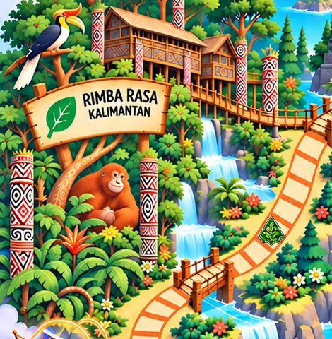 Forest and orangutan in Kalimantan